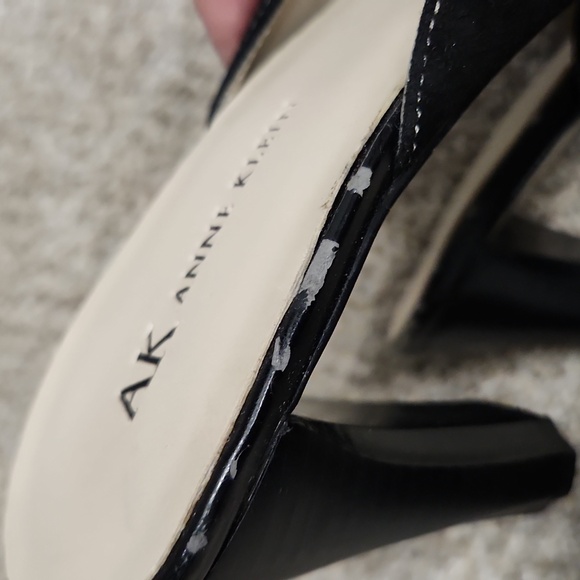 Anne Klein Black Mules with Silver Accents - Picture 5 of 8